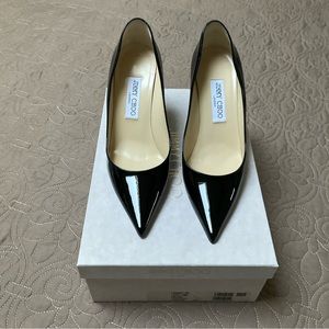 Jimmy Choo Black Agnes Patent 85mm Heels